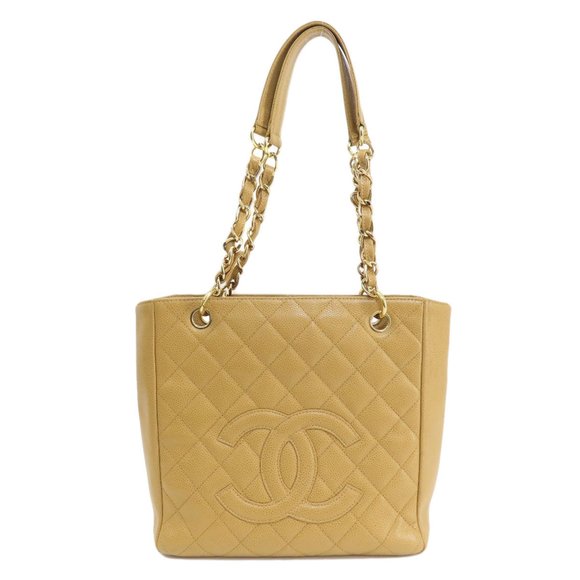 CHANEL Chain Bag Matelasse Tote Caviar Skin Women's - Picture 1 of 10